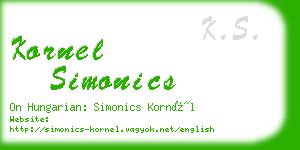 kornel simonics business card